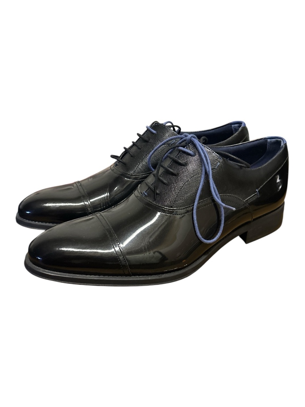 Ted Baker London Fharen Black Leather Cap Toe Oxford Shoes US 10 Like New